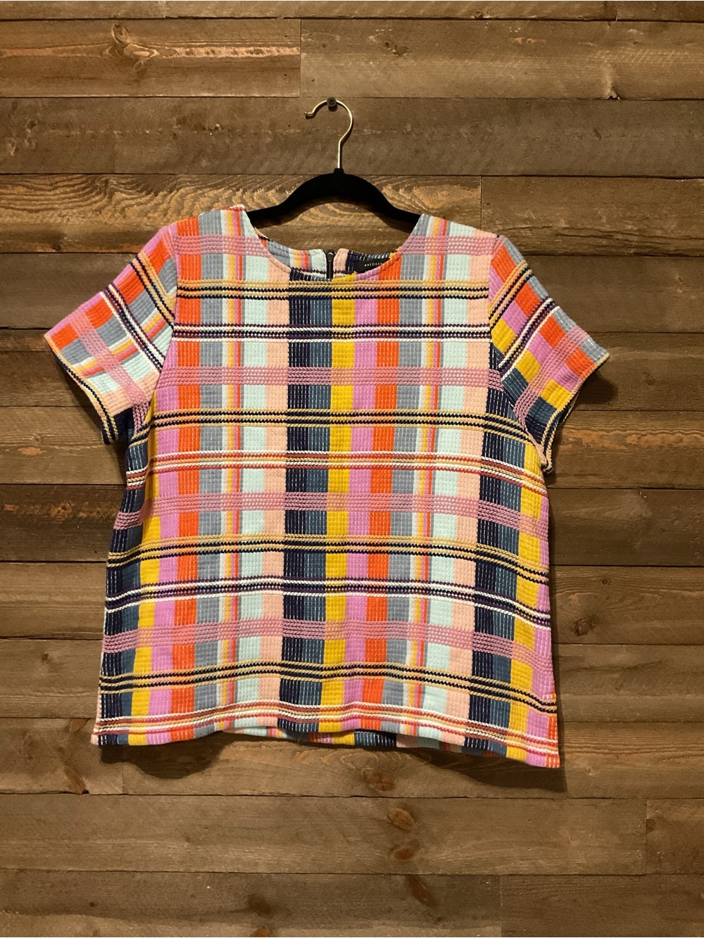 Halogen Nordstrom Colorblock Shirt Short Sleeve Women’s Size XL